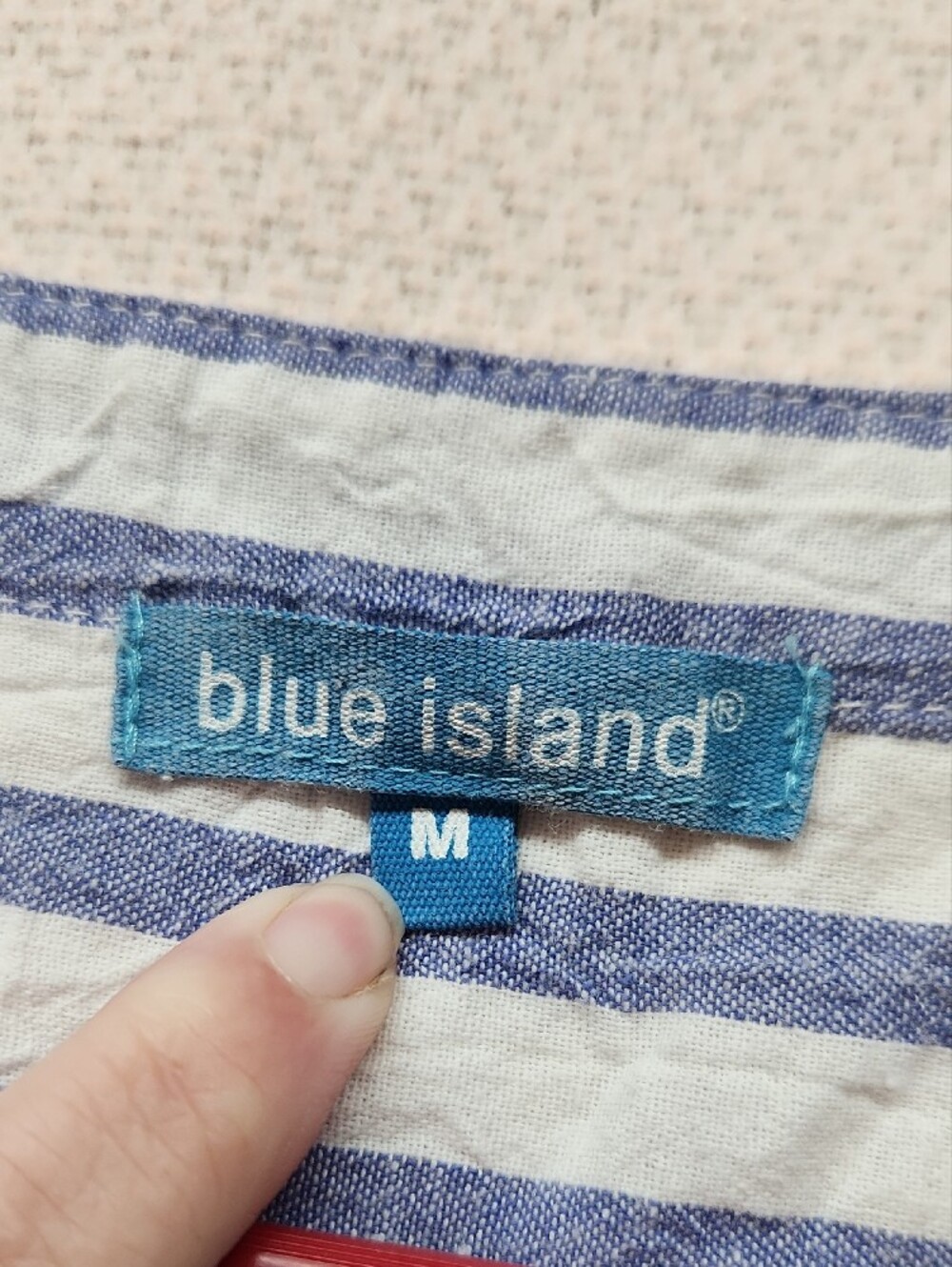 blue island Blue & White Striped Lace-Up Tunic - Picture 3 of 5